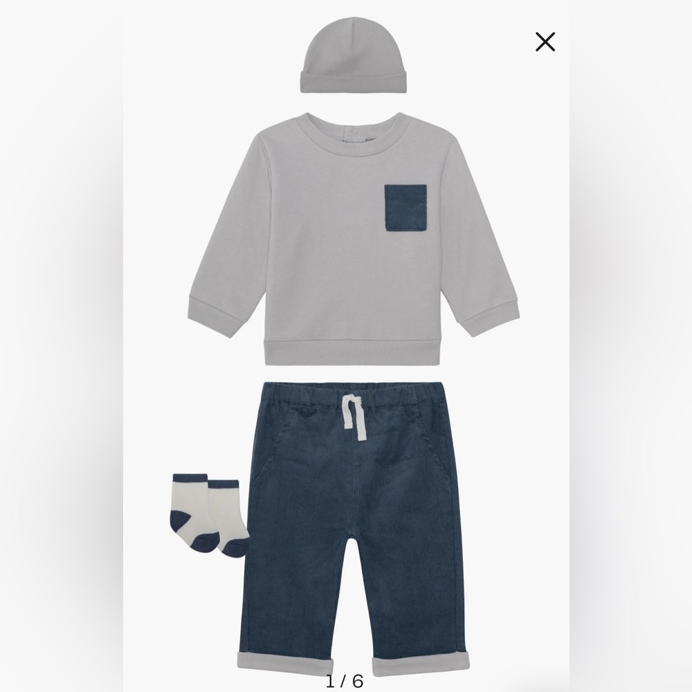 PL Baby By Petit Lem 4-Piece Colorblock Knit Set